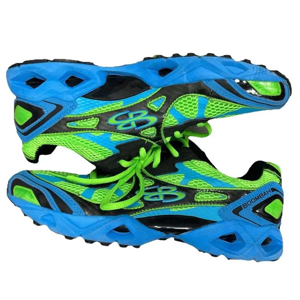 Boombah Womens 8.5 Blue Neon Green Black Athletic Shoes Running